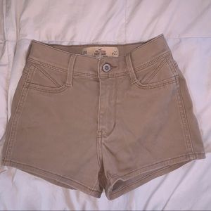 High rise khaki short shorts